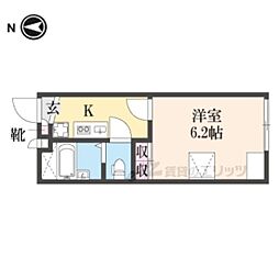 レオパレスウエストリバー 103 1階1Kの間取り