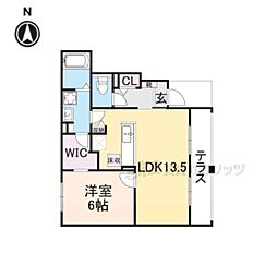 ル・リアン 1階1LDKの間取り