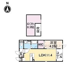 フレイム　ガーデン 1階1LDKの間取り