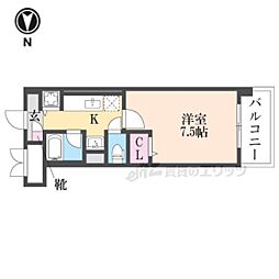 阪急伊丹線 伊丹駅 徒歩9分の賃貸マンション 3階1Kの間取り