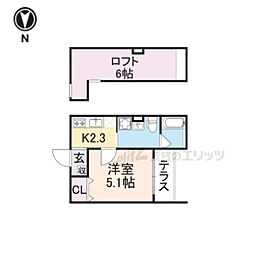 ｍａｉｓｏｎ　ｎｏｉｒｅ 2階1Kの間取り