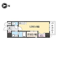 近鉄難波線 布施駅 徒歩8分の賃貸マンション 10階1LDKの間取り