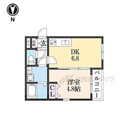 Ｌａ−Ｃｒｅａ塚口本町 3階1DKの間取り