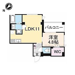 レガリア東園田 2階1LDKの間取り