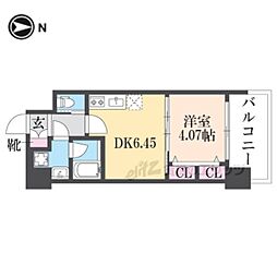 近鉄大阪線 布施駅 徒歩7分の賃貸マンション 2階1DKの間取り