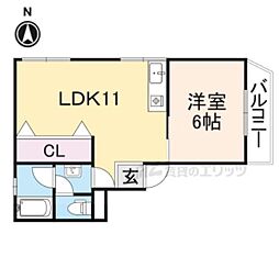 メゾン堀池 1LDKの間取図画像