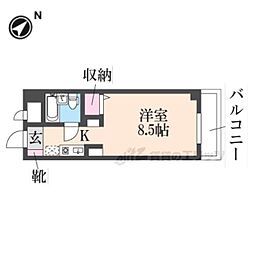 猪名寺パークマンション・2 1Kの間取図画像