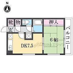 グッドストック東難波 1DKの間取図画像