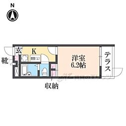 レオパレスカサグランデ 1Kの間取図画像