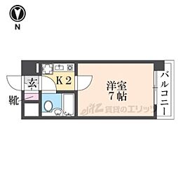 メインステージ武庫川 1Kの間取図画像