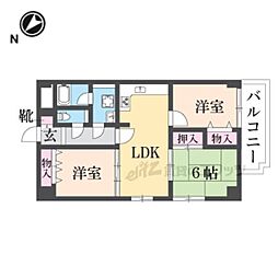 インペリアル花屋敷 3DKの間取図画像