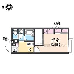 レオパレス辻九第三 1Kの間取図画像