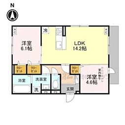 アイビー俊徳道 2LDKの間取図画像