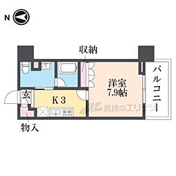 BelleFace尼崎 1Kの間取図画像