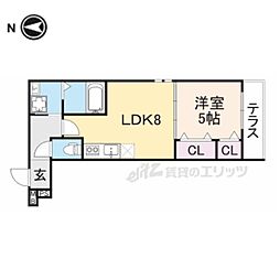 フジパレス新伊丹イースト 1LDKの間取図画像