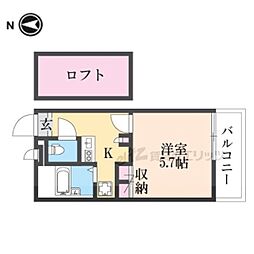 レオパレスエルザ1 1Kの間取図画像