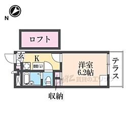 レオパレスラ　フォレ 1階1Kの間取り