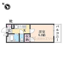 レオパレス武庫南 1Kの間取図画像