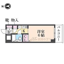 メルベールマウンテンヴィレッジ 4階1Kの間取り
