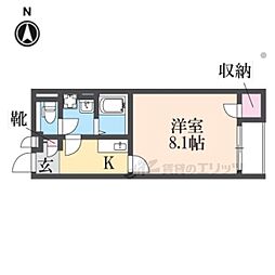 ハイムルーエ 1Kの間取図画像