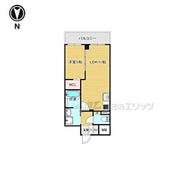 ＶＩＴＡ荒本 9階1LDKの間取り