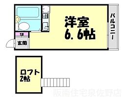 アースシティ田尻 ワンルームの間取図画像