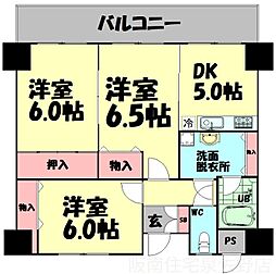 アサバマンション 3DKの間取図画像