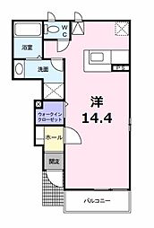 JR紀勢本線 徳和駅 徒歩35分の賃貸アパート 1階ワンルームの間取り