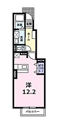JR紀勢本線 徳和駅 徒歩15分の賃貸アパート 1階ワンルームの間取り