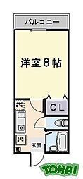 サンライズ都築I 3階1Kの間取り