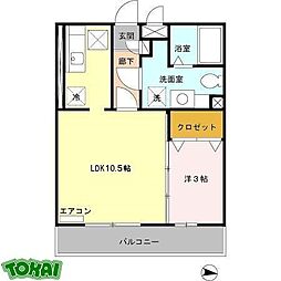 ツーファイブ 1階1LDKの間取り