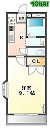 近鉄山田線 東松阪駅 徒歩18分の賃貸アパート 1階1Kの間取り