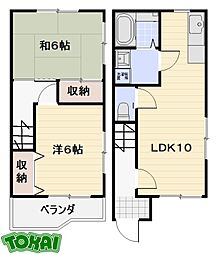 ハイツリープライツE棟 1階2LDKの間取り
