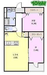 FaceMansion 2LDKの間取図画像