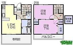 ロジュマン山水2 2LDKの間取図画像
