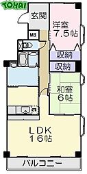 ハイタウンソレイユ 2LDKの間取図画像