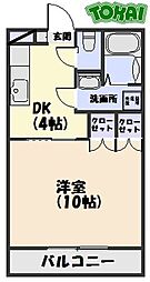 バーデン垣鼻 1DKの間取図画像