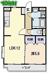 イル・コリーヌ2 1LDKの間取図画像