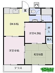 ハイツ四季 3DKの間取図画像