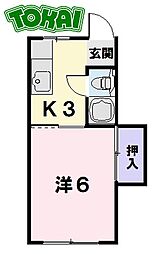コーポまつむら 1Kの間取図画像