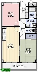 ヴァンベール 2階2LDKの間取り