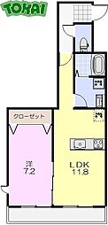 Face Mansion 3階1LDKの間取り