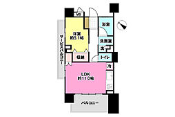 エアヒルズ藤沢 1LDKの間取図画像