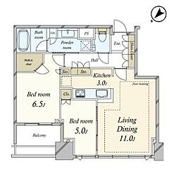 シティタワー有明 2LDKの間取図画像