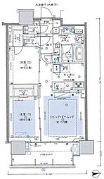 グランドシティタワー月島 2LDKの間取図画像