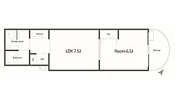 南麻布プラザ 1LDKの間取図画像