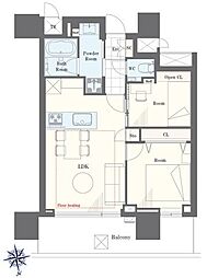 パークシティ中央湊ザタワー 2LDKの間取図画像