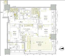 白金ザ・スカイ西棟 3LDKの間取図画像