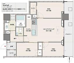 ザ・パークハウス晴海タワーズクロノレジデンス 3LDKの間取図画像