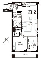 宏和マンション 2LDKの間取図画像